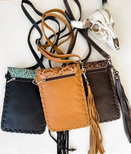 Load image into Gallery viewer, Phone Crossbody Western Tooled Leather Phone Mobile Purse