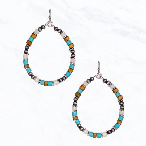 Western Navajo Teardrop Hoop Earring